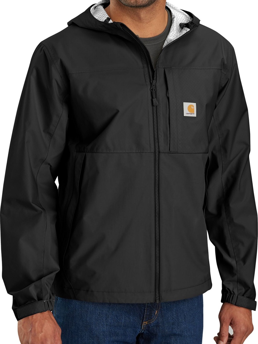 Carhartt Men's Packable Lightweight Storm Defender Black Jacket